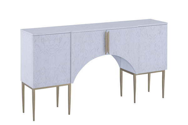Atlas Prospect Credenza - Elegant White Ash Burl Storage with Sculptural Design for Modern Interiors ST11066-01