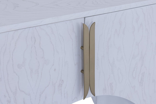Atlas Prospect Credenza - Elegant White Ash Burl Storage with Sculptural Design for Modern Interiors ST11066-01