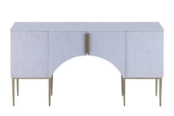 Atlas Prospect Credenza - Elegant White Ash Burl Storage with Sculptural Design for Modern Interiors ST11066-01