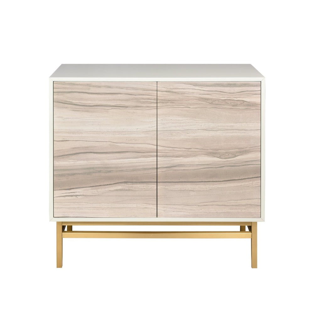Atlas Reynolds Cabinet - Elegant Two-Door Storage with Adjustable Shelves and Brass-Tone Base for Modern Homes ST11067-01