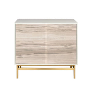 Atlas Reynolds Cabinet - Elegant Two-Door Storage with Adjustable Shelves and Brass-Tone Base for Modern Homes ST11067-01