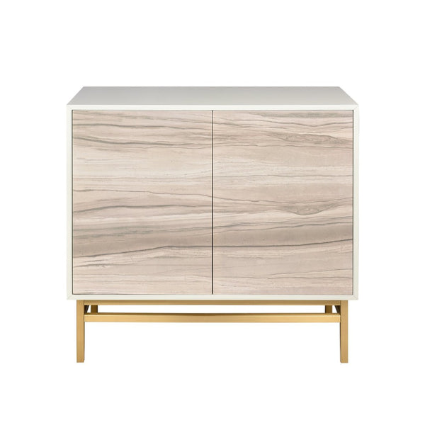 Atlas Reynolds Cabinet - Elegant Two-Door Storage with Adjustable Shelves and Brass-Tone Base for Modern Homes ST11067-01