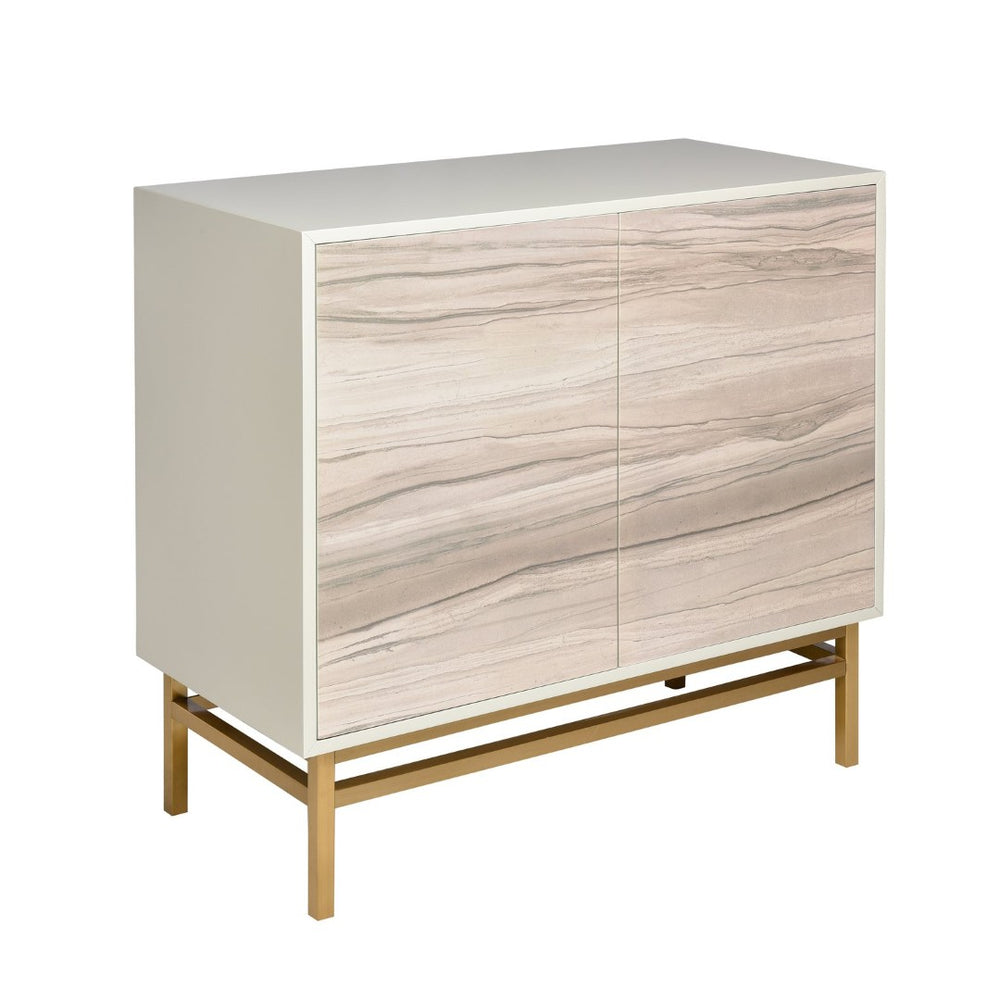 Atlas Reynolds Cabinet - Elegant Two-Door Storage with Adjustable Shelves and Brass-Tone Base for Modern Homes ST11067-01