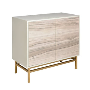Atlas Reynolds Cabinet - Elegant Two-Door Storage with Adjustable Shelves and Brass-Tone Base for Modern Homes ST11067-01