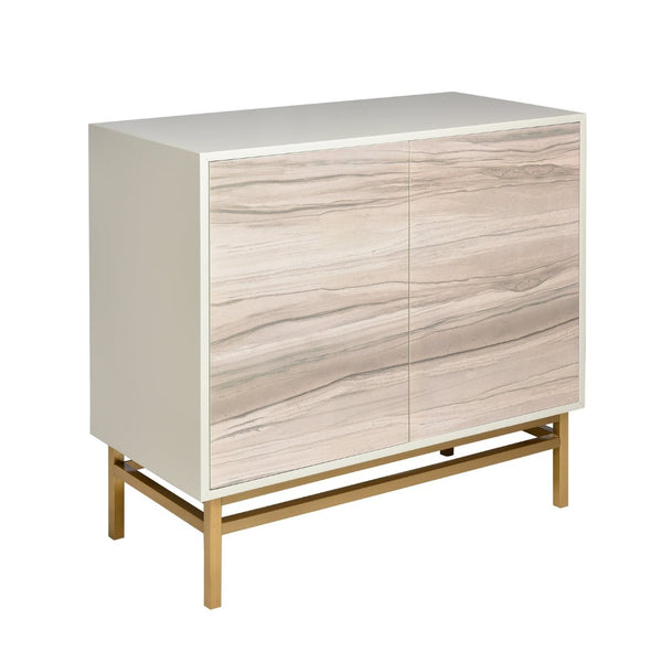 Atlas Reynolds Cabinet - Elegant Two-Door Storage with Adjustable Shelves and Brass-Tone Base for Modern Homes ST11067-01