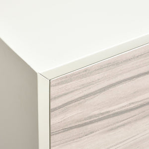 Atlas Reynolds Credenza - Modern Almond Cabinet with Adjustable Shelves & Abstract Art for Stylish Storage ST11068-01