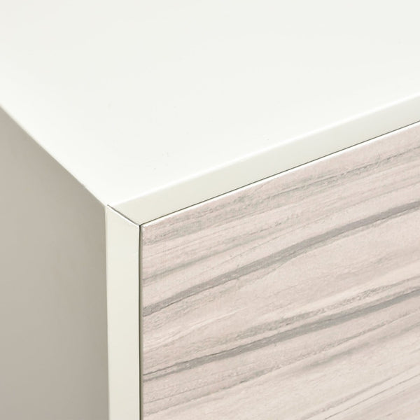 Atlas Reynolds Credenza - Modern Almond Cabinet with Adjustable Shelves & Abstract Art for Stylish Storage ST11068-01