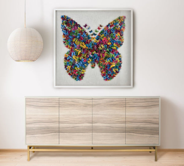 Atlas Reynolds Credenza - Modern Almond Cabinet with Adjustable Shelves & Abstract Art for Stylish Storage ST11068-01