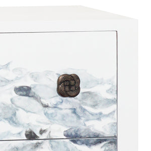 Atlas Schooled 3-Drawer Chest - Hand-Painted Coastal Charm with Nautical Design & Sturdy Wooden Build ST11070-01