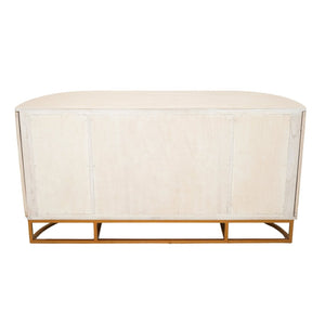 Atlas Sconset Credenza - Elegant Rattan Storage with White Ash Top & Brass Accents for Modern Living Spaces ST11071-01