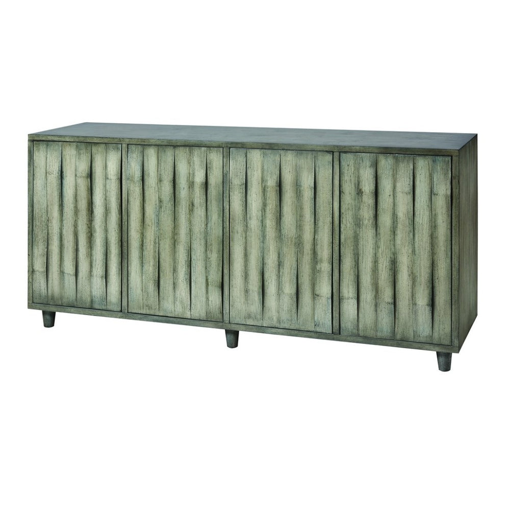 Atlas Seychelles Wood Credenza – Modern Storage Solution with Rippled Doors for Dining & Living Spaces ST11074-01