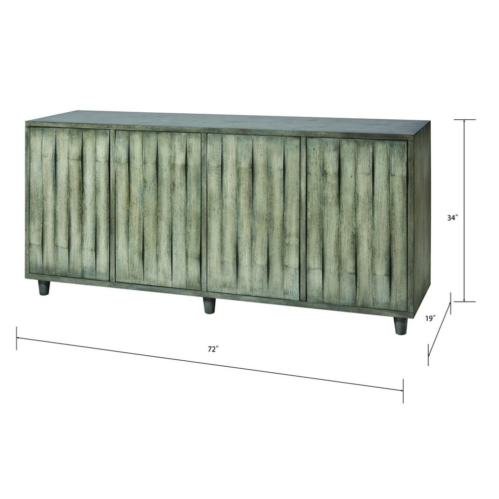 Atlas Seychelles Wood Credenza – Modern Storage Solution with Rippled Doors for Dining & Living Spaces ST11074-01