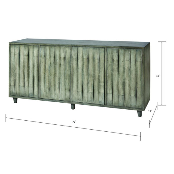 Atlas Seychelles Wood Credenza – Modern Storage Solution with Rippled Doors for Dining & Living Spaces ST11074-01
