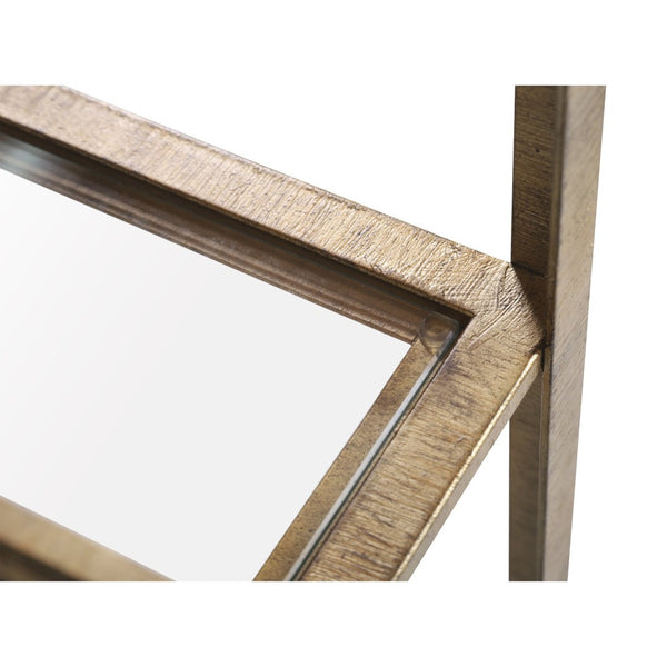 Atlas Strie Bookcase - Modern Glamorous Metal & Glass Shelving Unit for Stylish Living Room Organization ST11078-01