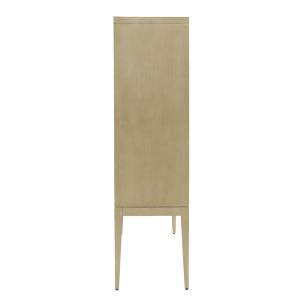Atlas Sunset Harbor Cabinet - Coastal Tall Storage with Adjustable Shelves & Woven Cotton Webbing Design ST11079-01