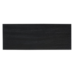 Atlas Sunset Harbor Credenza - Coastal Black Storage Cabinet with Fabric Webbing & Adjustable Shelving ST11080-02