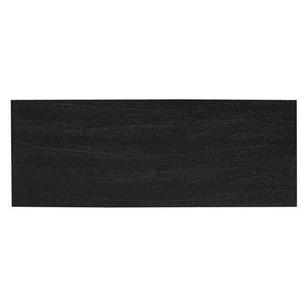 Atlas Sunset Harbor Credenza - Coastal Black Storage Cabinet with Fabric Webbing & Adjustable Shelving ST11080-02