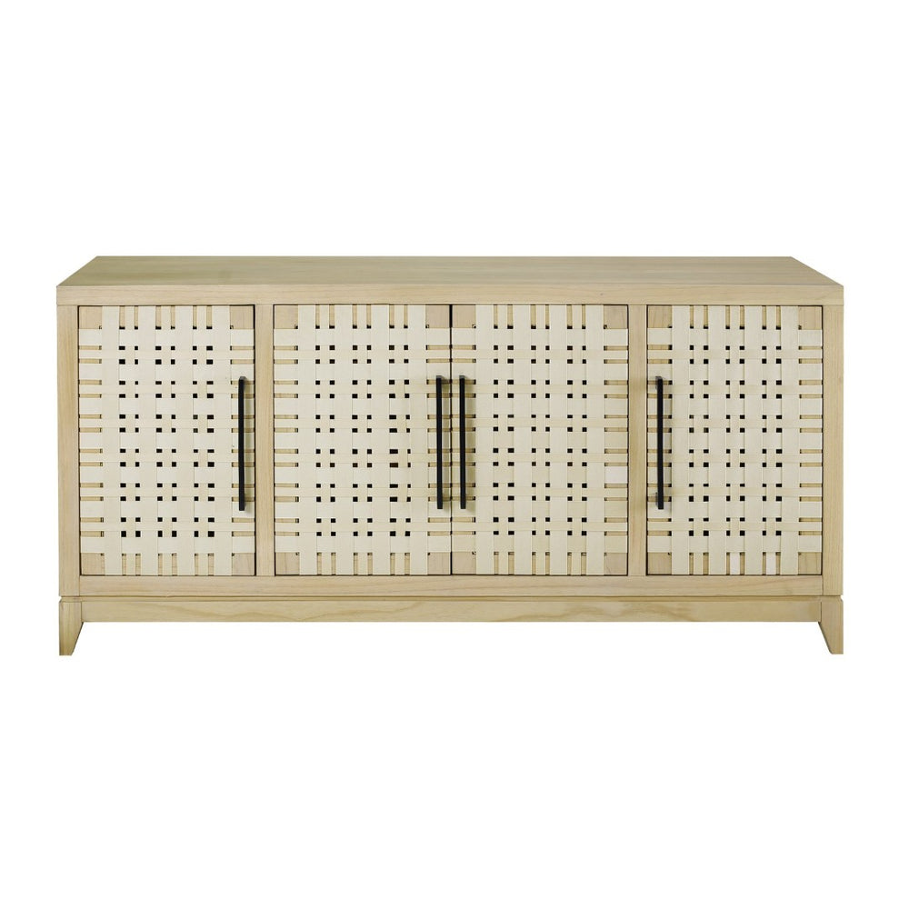 Atlas Sunset Harbor Credenza - Sandy Cove: Coastal-Inspired Storage with Adjustable Shelves & Metal Pulls ST11081-01