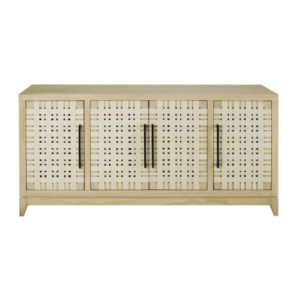 Atlas Sunset Harbor Credenza - Sandy Cove: Coastal-Inspired Storage with Adjustable Shelves & Metal Pulls ST11081-01