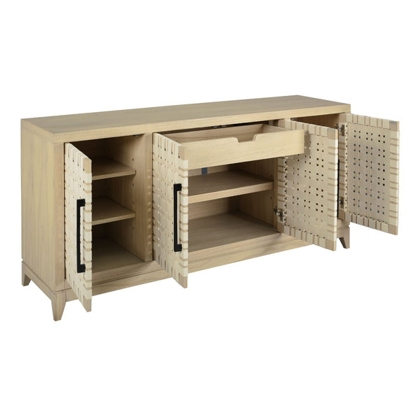 Atlas Sunset Harbor Credenza - Sandy Cove: Coastal-Inspired Storage with Adjustable Shelves & Metal Pulls ST11081-01