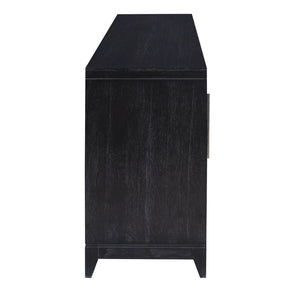 Atlas Sunset Harbor Credenza - Modern Black Storage Solution with Fabric Webbing & Adjustable Shelving ST11081-02