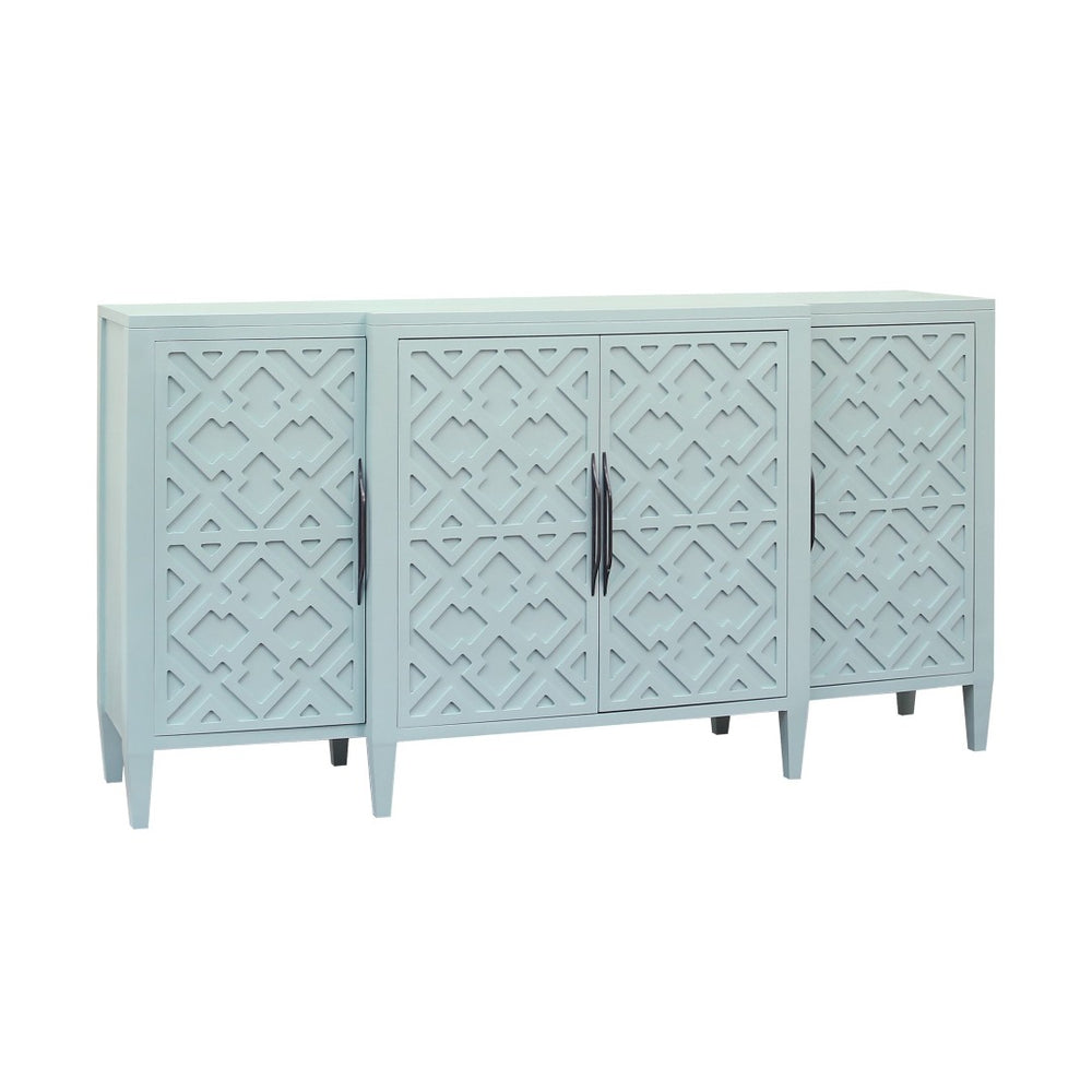 Atlas Topher Coastal-Inspired Credenza with Geometric Fretwork & Ample Storage for Living Spaces ST11084-01