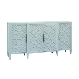 Atlas Topher Coastal-Inspired Credenza with Geometric Fretwork & Ample Storage for Living Spaces ST11084-01