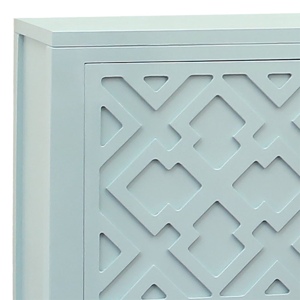 Atlas Topher Coastal-Inspired Credenza with Geometric Fretwork & Ample Storage for Living Spaces ST11084-01