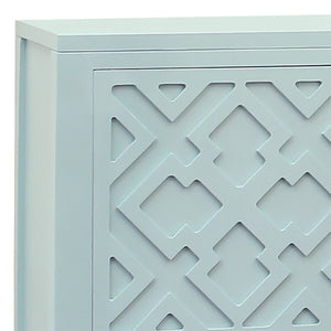 Atlas Topher Coastal-Inspired Credenza with Geometric Fretwork & Ample Storage for Living Spaces ST11084-01