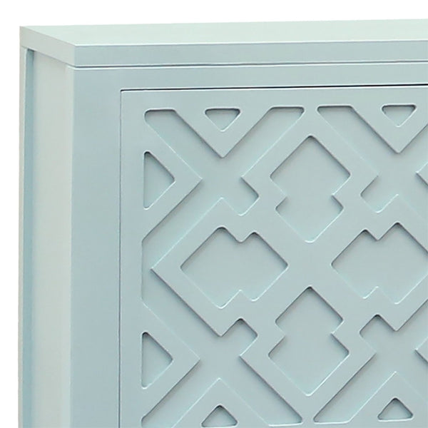 Atlas Topher Coastal-Inspired Credenza with Geometric Fretwork & Ample Storage for Living Spaces ST11084-01