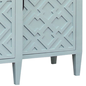 Atlas Topher Coastal-Inspired Credenza with Geometric Fretwork & Ample Storage for Living Spaces ST11084-01