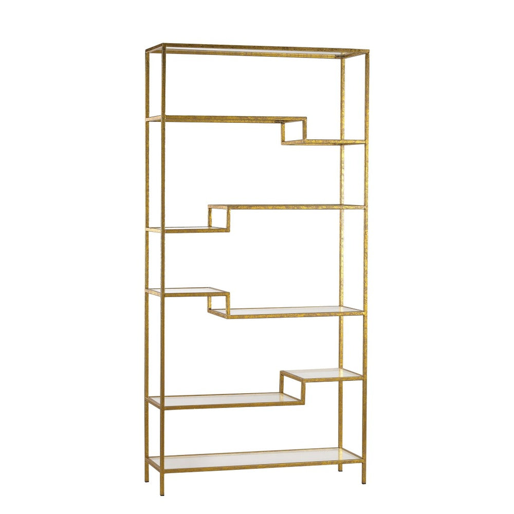 Atlas Vanguard Bookshelf – Mid-Century Modern Mirrored Shelving Unit for Stylish Storage & Display Solutions ST11087-01