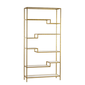 Atlas Vanguard Bookshelf – Mid-Century Modern Mirrored Shelving Unit for Stylish Storage & Display Solutions ST11087-01