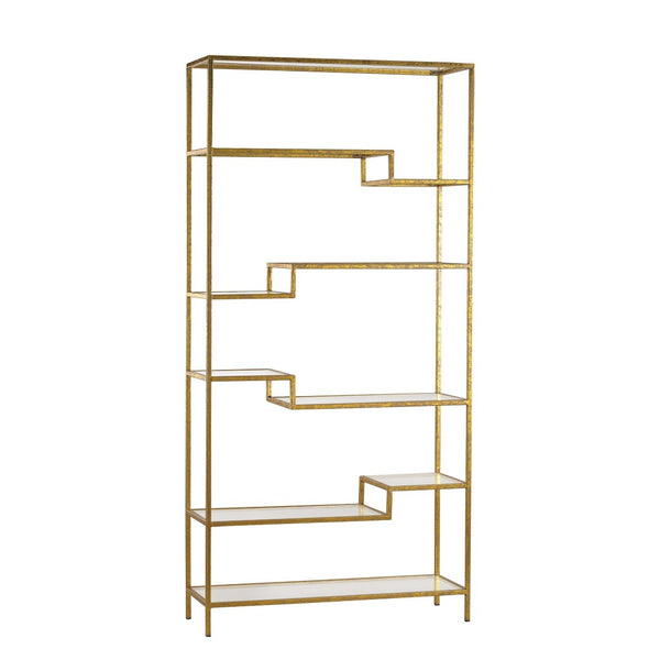 Atlas Vanguard Bookshelf – Mid-Century Modern Mirrored Shelving Unit for Stylish Storage & Display Solutions ST11087-01