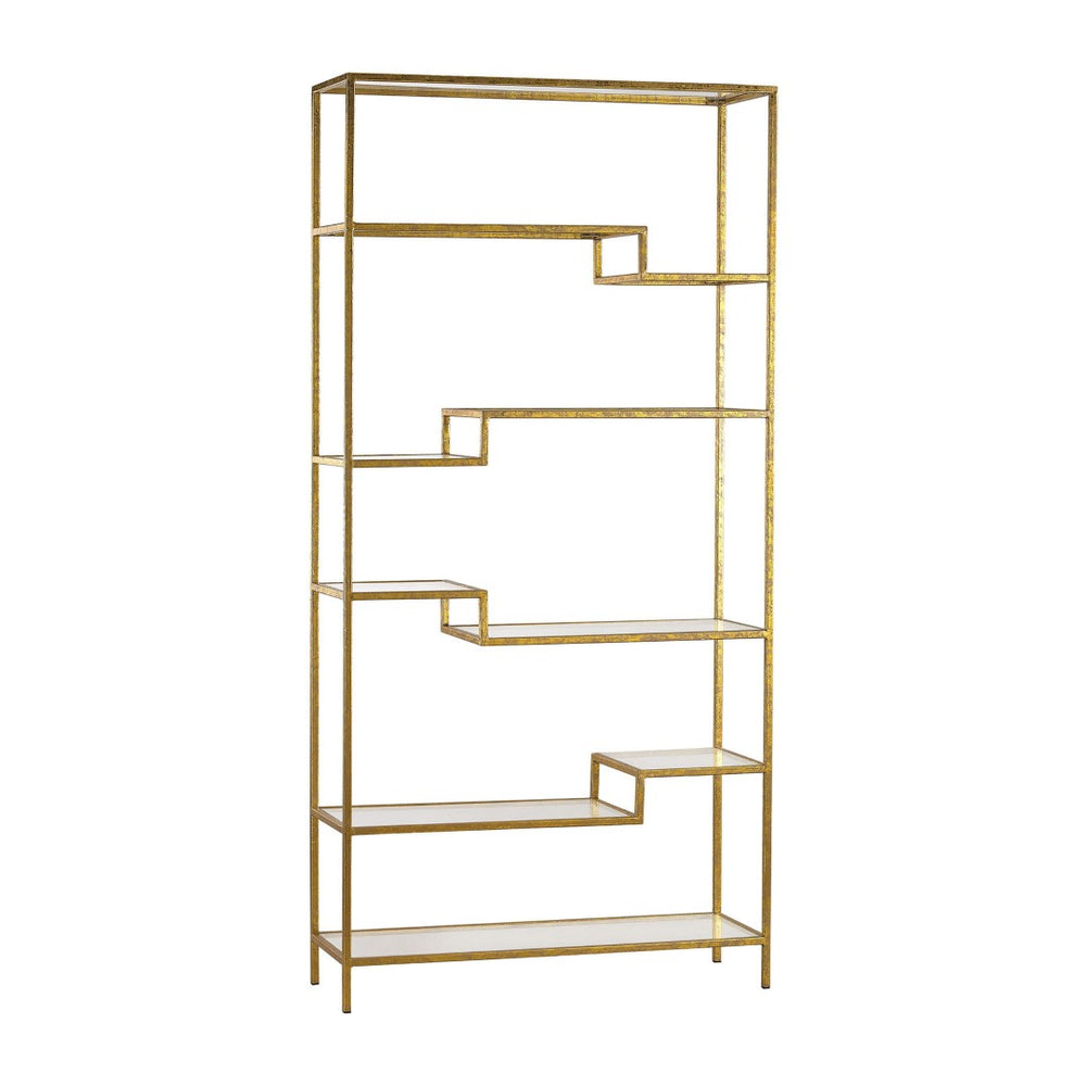 Atlas Vanguard Bookshelf – Mid-Century Modern Mirrored Shelving Unit for Stylish Storage & Display Solutions ST11087-01