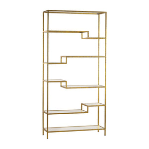 Atlas Vanguard Bookshelf – Mid-Century Modern Mirrored Shelving Unit for Stylish Storage & Display Solutions ST11087-01