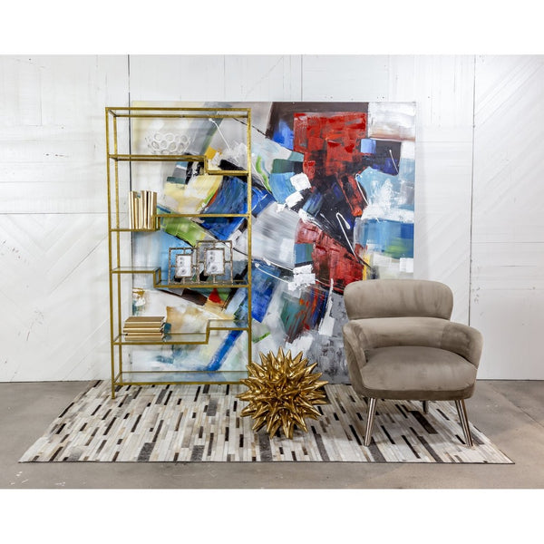 Atlas Vanguard Bookshelf – Mid-Century Modern Mirrored Shelving Unit for Stylish Storage & Display Solutions ST11087-01