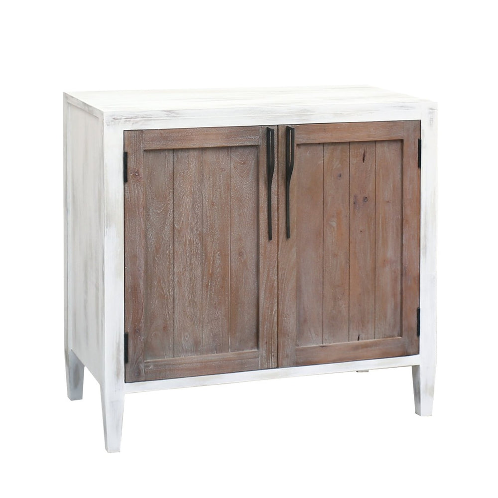 Atlas Wilder Rustic Two-Door Cabinet with Whitewashed Top, Antique Finish, and Versatile Storage Solutions ST11091-01