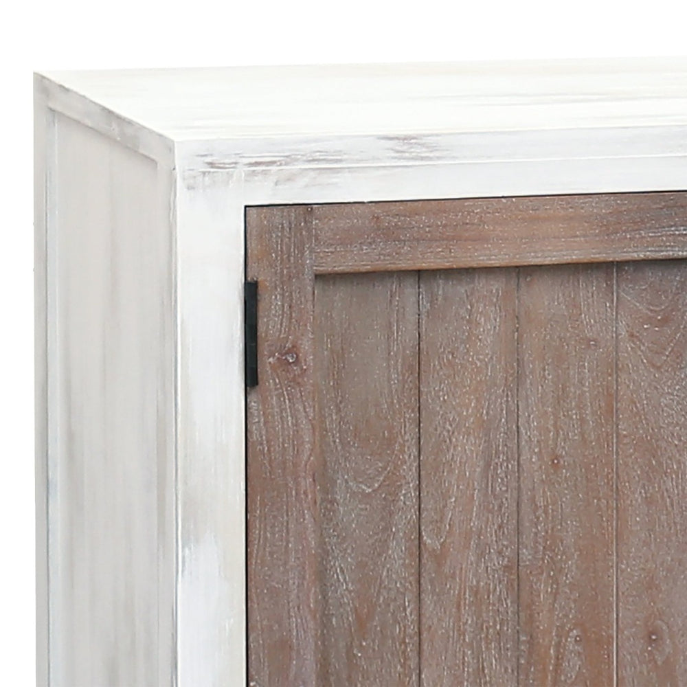 Atlas Wilder Rustic Two-Door Cabinet with Whitewashed Top, Antique Finish, and Versatile Storage Solutions ST11091-01
