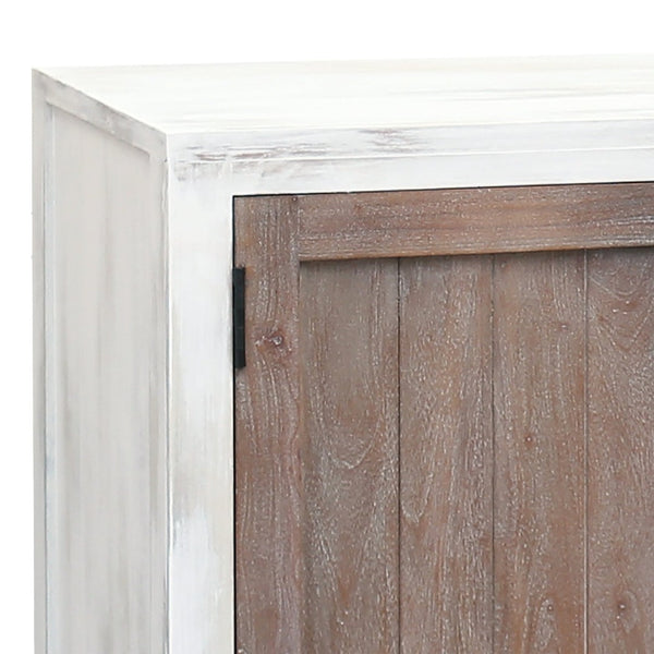 Atlas Wilder Rustic Two-Door Cabinet with Whitewashed Top, Antique Finish, and Versatile Storage Solutions ST11091-01