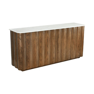 Atlas Woodside Credenza - Elegant Medium Oak with Marble Top for Stylish Storage & Organization Solutions ST11094-01