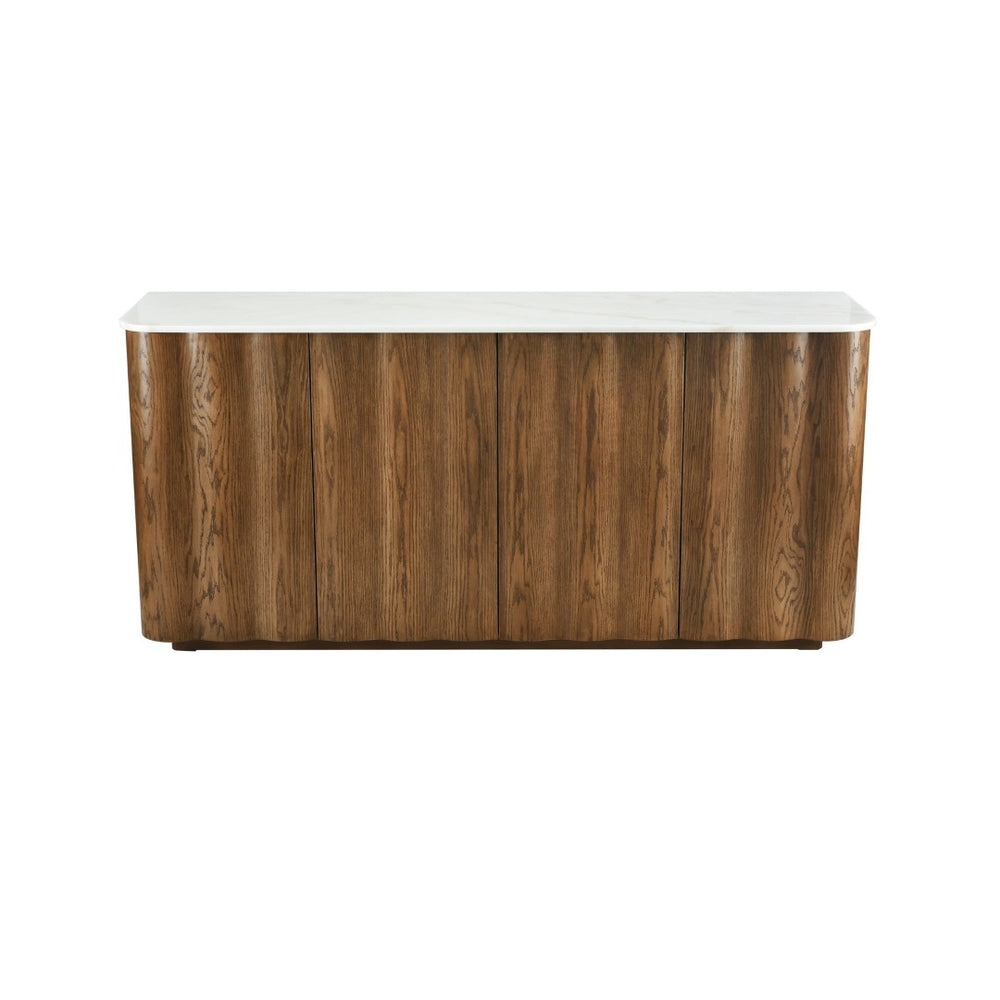 Atlas Woodside Credenza - Elegant Medium Oak with Marble Top for Stylish Storage & Organization Solutions ST11094-01