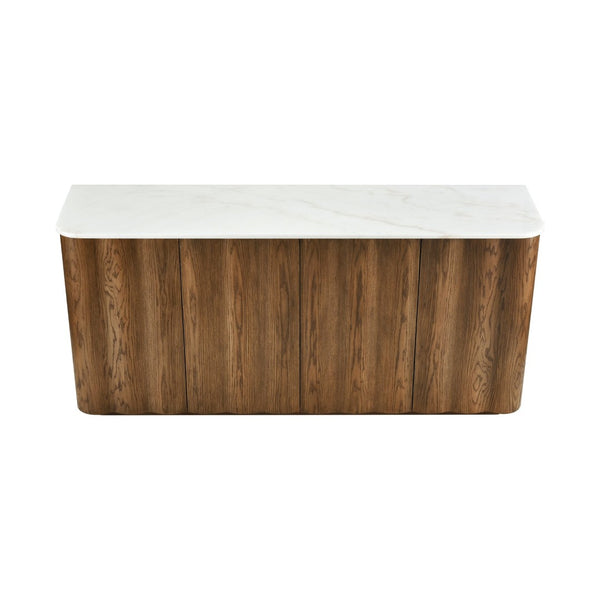 Atlas Woodside Credenza - Elegant Medium Oak with Marble Top for Stylish Storage & Organization Solutions ST11094-01