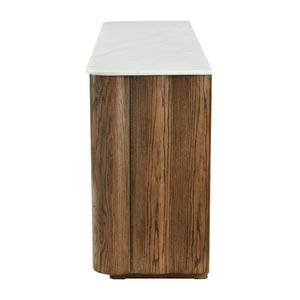 Atlas Woodside Credenza - Elegant Medium Oak with Marble Top for Stylish Storage & Organization Solutions ST11094-01