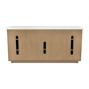 Atlas Woodside Credenza - Elegant Medium Oak with Marble Top for Stylish Storage & Organization Solutions ST11094-01