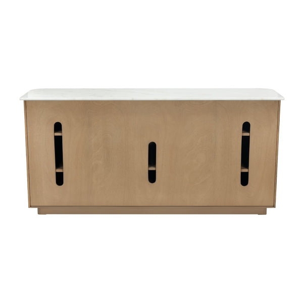 Atlas Woodside Credenza - Elegant Medium Oak with Marble Top for Stylish Storage & Organization Solutions ST11094-01