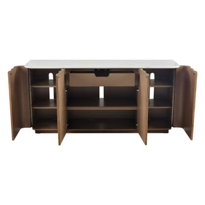 Atlas Woodside Credenza - Elegant Medium Oak with Marble Top for Stylish Storage & Organization Solutions ST11094-01