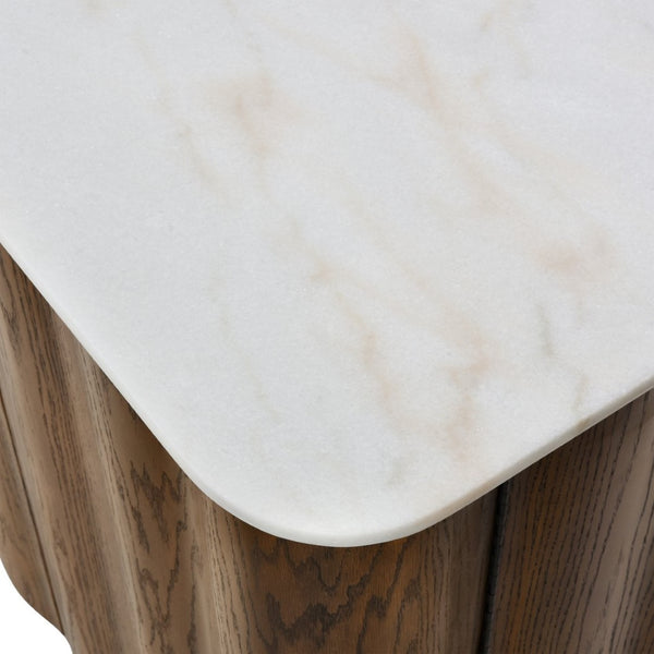 Atlas Woodside Credenza - Elegant Medium Oak with Marble Top for Stylish Storage & Organization Solutions ST11094-01