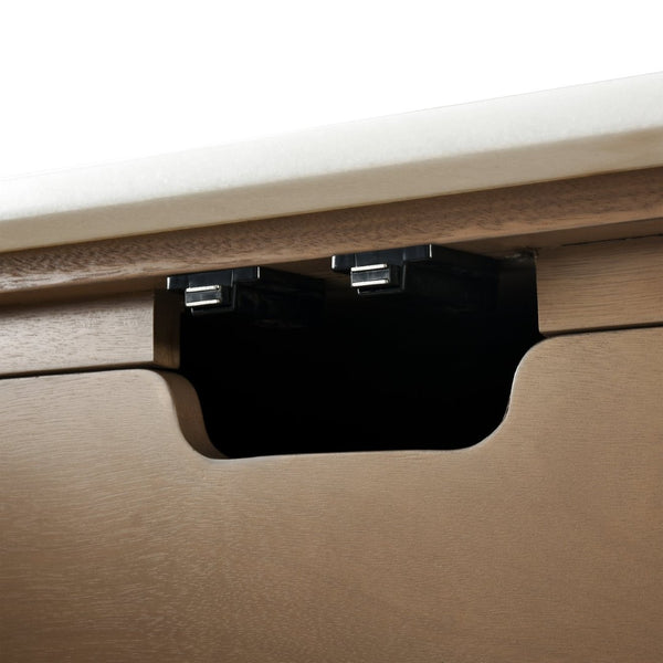 Atlas Woodside Credenza - Elegant Medium Oak with Marble Top for Stylish Storage & Organization Solutions ST11094-01