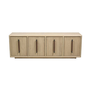 Atlas Yearling Credenza - Contemporary Light Oak Storage with Leather Handles for Stylish Living Spaces ST11095-01